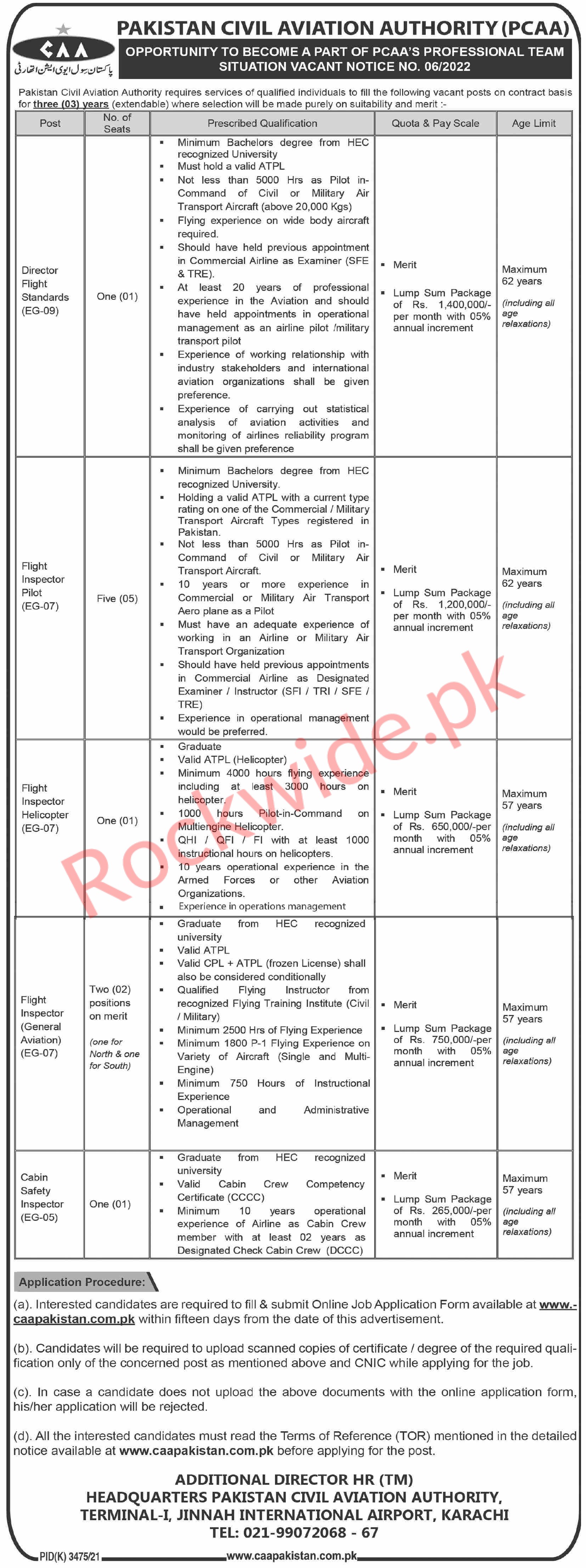 Pakistan Civil Aviation Authority jobs in karachi